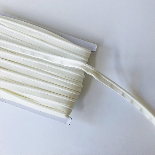 Kunstleder Paspel - 10mm - naturweiß